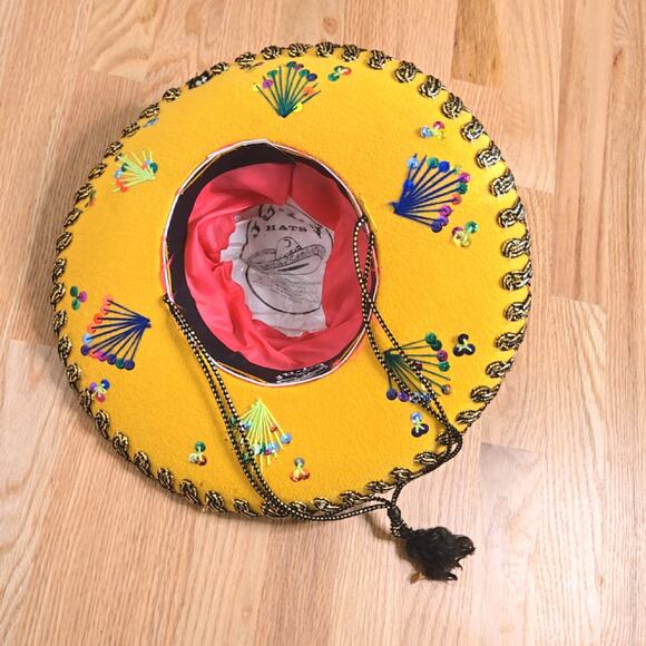 Vintage JU-LA Hats Mariachi Sombrero Yellow - Picture 8 of 8